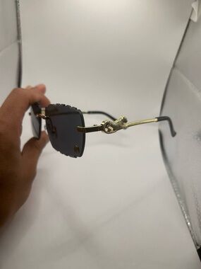 Cartier Men’s Rimless Sunglasses Gold & Black